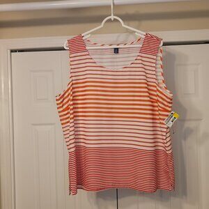 3/$18 - Tommy Hilfiger Orange/White Tank Top Size XXL